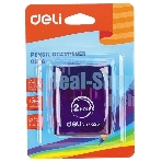 Точилка для карандашей ручная Deli E0526, 2 отверстия, пластик, ассорти блистер