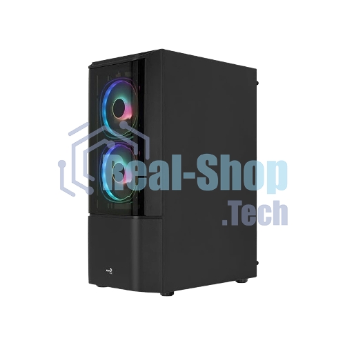 Компьютерный корпус MidTower Aerocool/Formula Quantum-G-BK-v2 черный без Б/п, ATX 3FRGb Fan on front panel