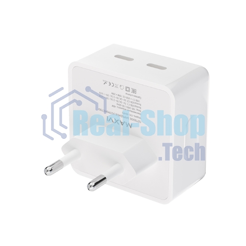 Сетевое зарядное устройство Maxvi CHL-604PD Type-C\Type-C 40W 6A (3A+3A) PD QC3.0, белый