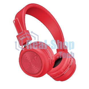 Беспроводные/проводные наушники Hoco W25 красный, полноразмерные, Bluetooth + проводной, до 12 ч.
