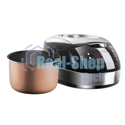 Мультиварка Centek CT-1472 Ceramic черный/сталь, 860 Вт, 5.0 л, LED, 21 программа