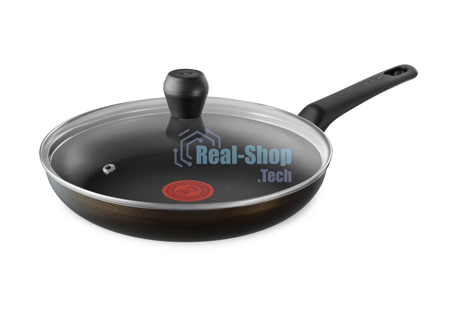 Сковорода Tefal Easy Plus 04237924 круглая 24см ручка несъемная (с крышкой) черный (9100054100)