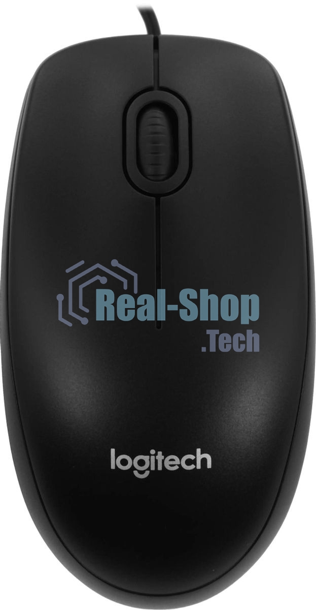 Мышь проводная Logitech B100 черный, 1000 dpi, USB, кнопки - 3
