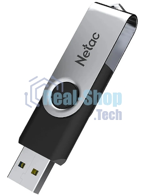 Флешка USB Netac U505 (NT03U505N-016G-20BK), 16Gb, USB 2.0, R/W 70/30, черный/серебристый