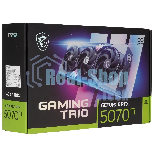 Видеокарта MSI RTX5070Ti GAMING TRIO OC 16Gb GDDR7 256bit 3xDP HDMI 3FAN RTL