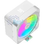 Кулер для процессора Ocypus Delta A40 EX WH Digital, 120мм ARGB FAN, Top Display Panel, 4 HEAT PIPES, 4-PIN PWM, 500-1800 RPM, 29DBA, HYDRO BEARING, LGA115X/1200/1700/18XX, AM4/AM5