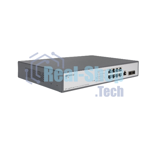 Коммутатор Managed L2 Switch 8x1000Base-T PoE, 2x1000Base-X SFP, PoE Budget 135W, RJ45 Console, 19