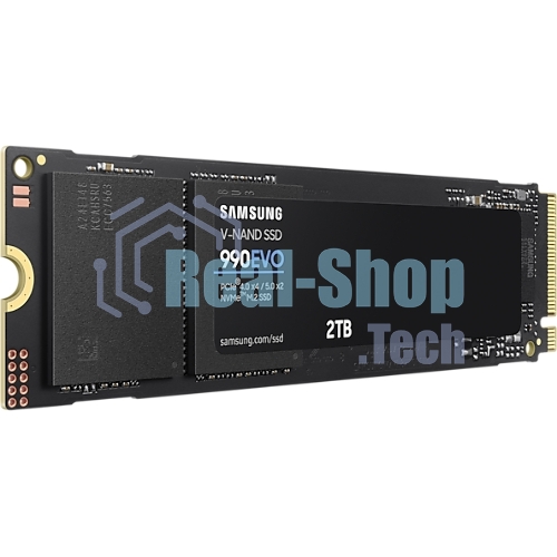 Накопитель SSD Samsung 990 EVO, 2000Gb, PCIe 4.0 x4, M.2 2280, NVMe, R/W 5000/4200