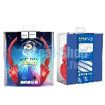 Беспроводные/проводные наушники Hoco W25 красный, полноразмерные, Bluetooth + проводной, до 12 ч.