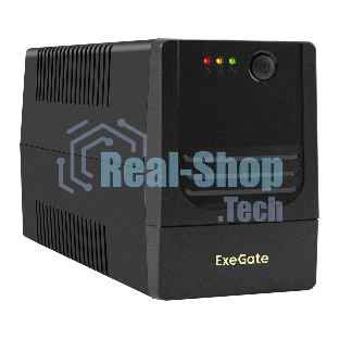 Источник бесперебойного питания ExeGate Power NB-850.LED.AVR.2SH.USB (850VA/510W, LED, AVR, 2*Schuko, USB, батарея 12V 9Ah, черный)