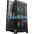 Компьютерный корпус Cougar Airface Pro RGb Black 4x120MM ARGb FAN, ARGb FAN HUB, БЕЗ БП, черный, E-ATX