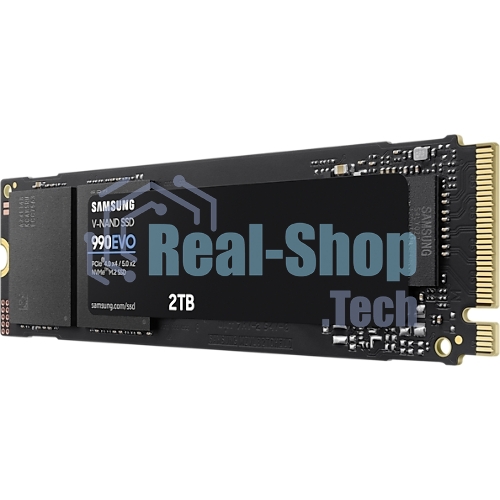 Накопитель SSD Samsung 990 EVO, 2000Gb, PCIe 4.0 x4, M.2 2280, NVMe, R/W 5000/4200