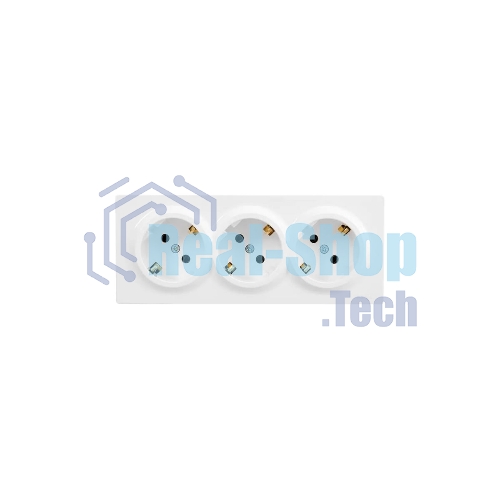 Розетка 3-мест. с заземл. LEZARD LETO 752-0200-127BUP закрытый корпус ПБТ белый
