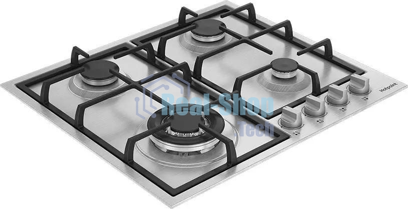 Газовая варочная панель Hotpoint HGMT 642 W IX, независимая, серебристый