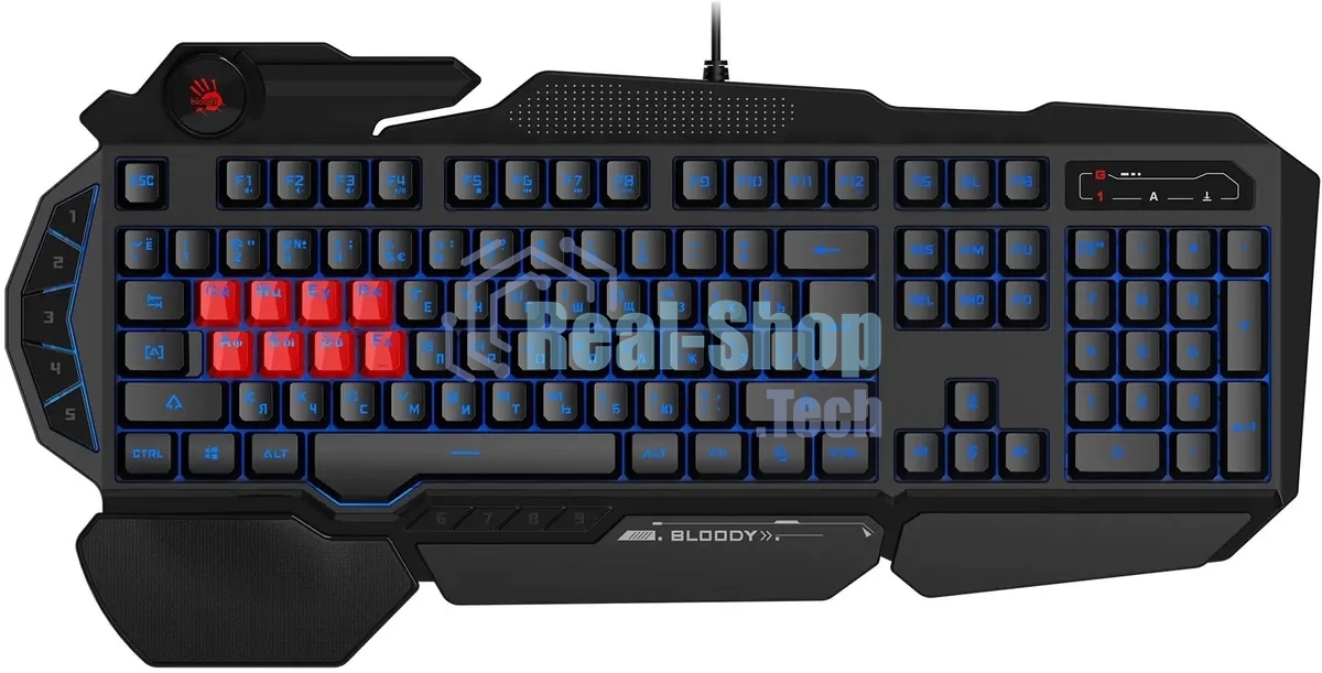 Клавиатура A4Tech Bloody B318 черный USB Multimedia Gamer LED (подставка для запястий)