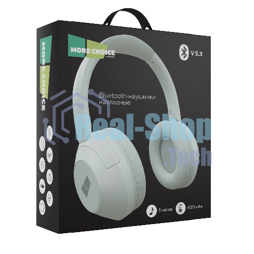 Беспроводные наушники MORE CHOICE HW11 белый, накладные, Bluetooth, до 6 ч