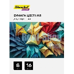 Бумага цветная Silwerhof двустор. 16л. 8цв. A4 CREATE 50г/м2 скрепка