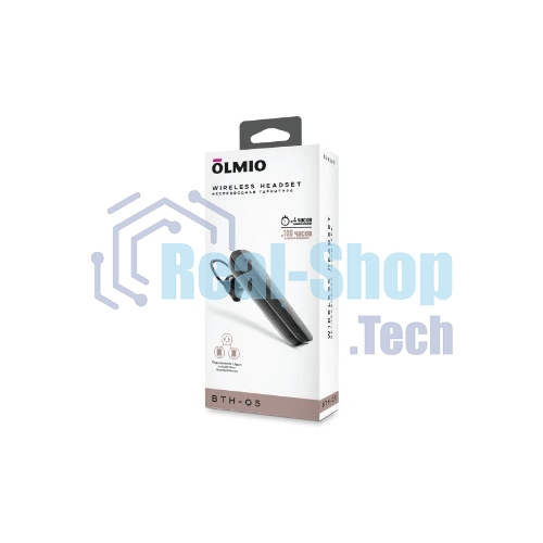 Беспроводная гарнитура Olmio BTH-05 черный, моно-гарнитура, Bluetooth, заушное крепление, до 4 ч