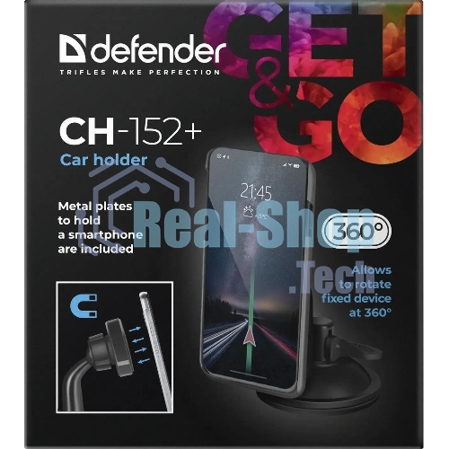 Автомобильный держатель для телефона Defender+ MAGNET CH-152
