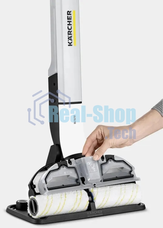 Электрошвабра Karcher EWM 2 белый/серый, питание от аккумулятора, уборка влажная, пылесборник 0.36 л