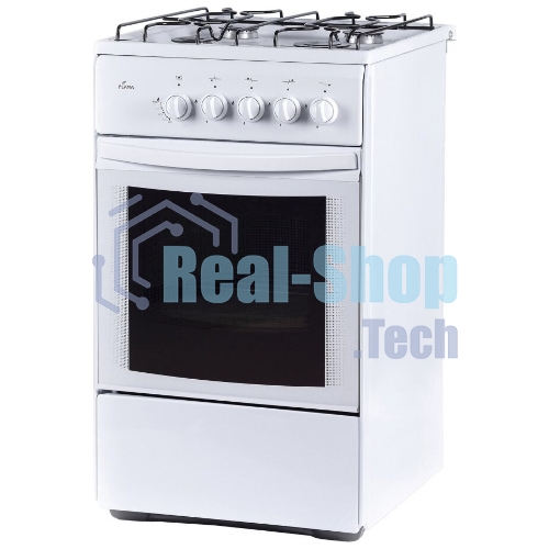 Плита газовая Flama RG 24019 белый, конфорок 4 шт, духовка 50 л, 50 см x 85 см x 60 см