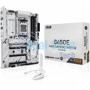 Материнская плата ASUS B650E MAX GAMING WIFI W, AM5, AMD B650, 4xDDR5, 4xSATA, 3xM.2, 1xPCIe 5.0 x16, 1xPCIe 4.0 x4, 2xPCIe 3.0 x1, 1xDP, 1xHDMI, 1x2.5Gb LAN, Wi-Fi 6E, Bluetooth 5.3, 1xUSB-C 10Gbps, 3xUSB-A 10Gbps, 2xUSB-A 5Gbps, 2xUSB-A 2.0, 3x3.5 мм, 7.1, ATX