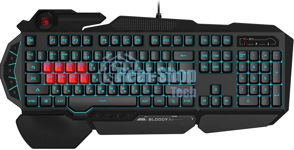 Клавиатура A4Tech Bloody B318 черный USB Multimedia Gamer LED (подставка для запястий)