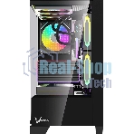 Компьютерный корпус AeroCool/Formula Crystal Z1M Plus FR черный без БП mATX 5x120мм 2xUSB 3.0 1xUSB3.1 audio bott PSU