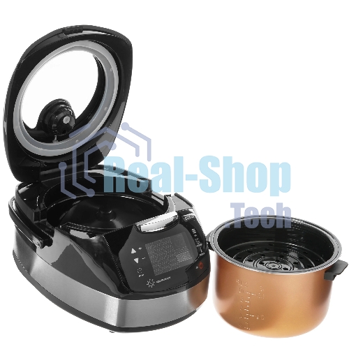 Мультиварка Centek CT-1472 Ceramic черный/сталь, 860 Вт, 5.0 л, LED, 21 программа