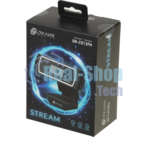 Веб-камера OKLICK OK-C013FH 1920x1080, 30 кадр/с, USB Type-A, микрофон (шумоподавление), универсальное крепление