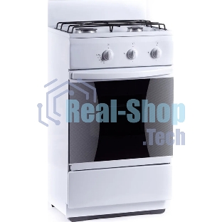 Плита газовая Flama CG 3202 W/B белый, конфорок 2 шт, духовка 30 л, 50 см x 85 см x 38 см
