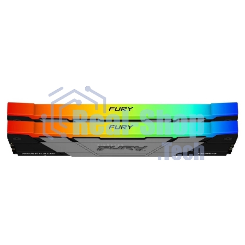 Оперативная память Kingston Fury Renegade, DDR4, 16Gb (2x8Gb), 3200MHz, CL16, DIMM, с радиаторами, RGB, черный