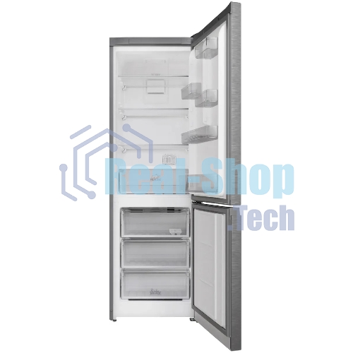 Холодильник Hotpoint HT 5180 MX нержавеющая сталь/серебристый двухкамерный 220/78 л морозилка снизу, No Frost