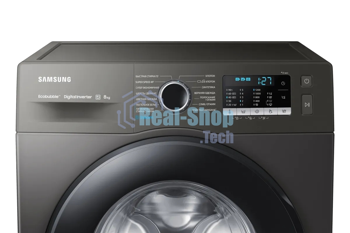 Стиральная машина Samsung WW80AGAS21AX/LP серый, загрузка фронтальная 8 кг, 1200 об/мин, класс: А