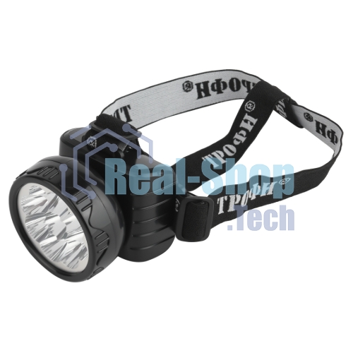 Фонарь налобный ЭРА светодиодный Трофи TG9 ударопрочный, 9 LED, 2 режима, аккумуляторный, черный
