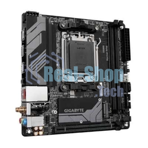 Материнская плата GIGABYTE B650I AX, AM5, AMD B650, 2xDDR5, 2xSATA, 1xM.2, 1xPCIe 4.0 x16, 1xHDMI, 1xDP, 1x2.5Gb LAN, Wi-Fi 6E, Bluetooth 5.3, 1xUSB-C 5Gbps, 1xUSB-A 5Gbps, 3xUSB-A 2.0, 3x3.5 мм, 7.1, ITX