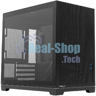 Компьютерный корпус без блока питания Case HSPD M211, Mesh Mini-tower, Black, TG, 0.7 SPCC, no fans,mATX, mITX, 175/330/150мм, 2x2.5