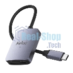 Кард-ридер Netac Flash WK12/серый/SD/SDHC/SDXC/microSD/microSDHC/microSDXC/USB 3.0 Type-C/пластик