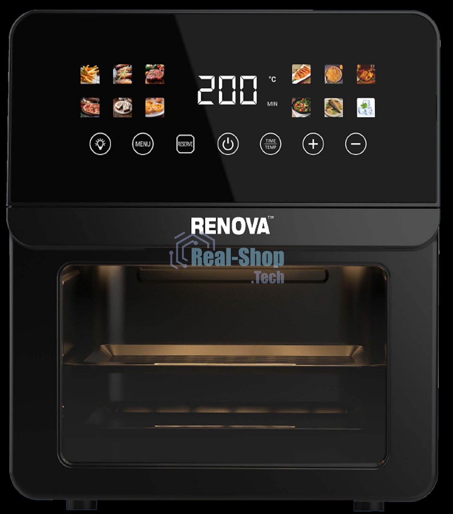 Аэрогриль Renova AF6-TB2 черный, 1700 Вт, 12 л, сенсор, 12 программ