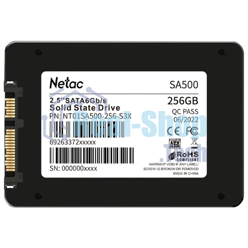 Накопитель SSD Netac SA500, 256Gb, SATA III, 2.5