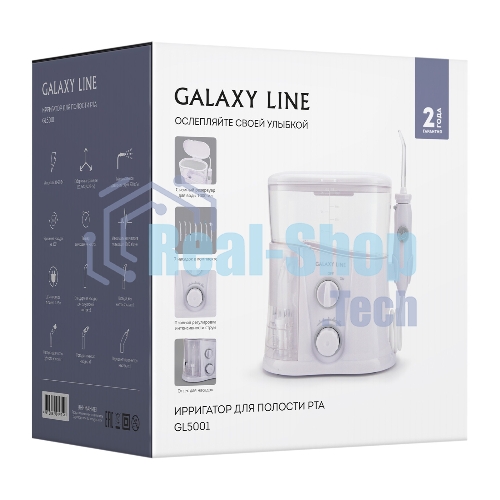 Ирригатор Galaxy Line GL 5001 белый, от сети, 1000 мл, 10 режимов