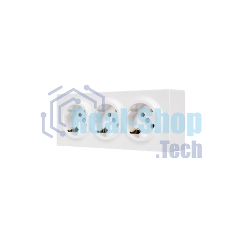 Розетка 3-мест. с заземл. LEZARD LETO 752-0200-127BUP закрытый корпус ПБТ белый