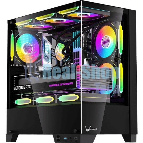 Компьютерный корпус AeroCool/Formula Crystal Z1M Plus FR черный без БП mATX 5x120мм 2xUSB 3.0 1xUSB3.1 audio bott PSU