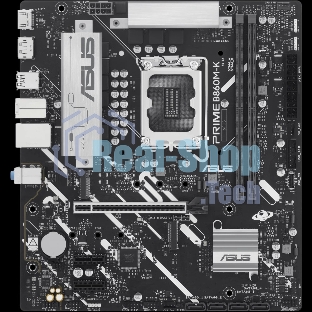Материнская плата ASUS PRIME B860M-K, LGA 1851, Intel B860, 2xDDR5, 4xSATA, 2xM.2, 1xPCIe 4.0 x16, 2xPCIe 4.0 x1, 1xHDMI, 1xDP, 1x 2.5Gb LAN, 1xUSB-A 10Gbps, 3xUSB-A 5Gbps, 3xUSB-A 2.0, 3x3.5 мм, 7.1, mATX