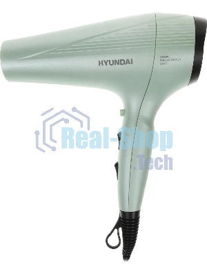 Фен Hyundai H-HDI0766 оливковый, 2200 Вт, ионизация