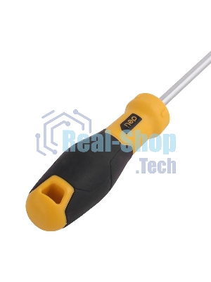 Отвертка шлицевая Deli DL6362001 6х200мм CR-V, Двухкомпонентная ручка. Хромированная