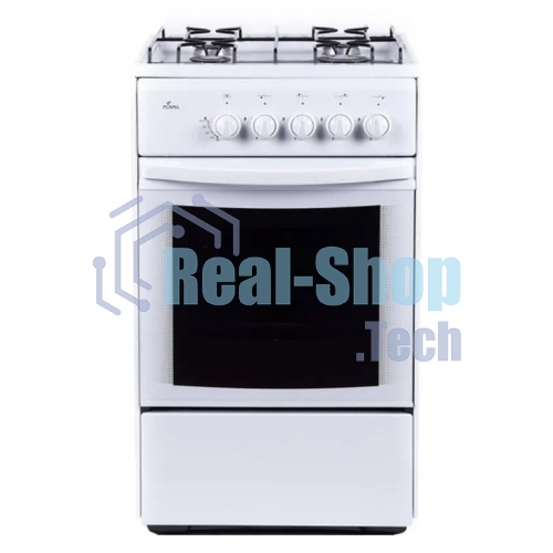 Плита газовая Flama RG 24019 белый, конфорок 4 шт, духовка 50 л, 50 см x 85 см x 60 см