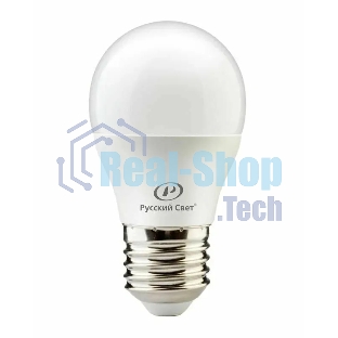 Лампа светодиодная RS G45 E27 8W 220-240V 4000К 8Вт 800лм Ra 90 шар Русский Свет 15010445049