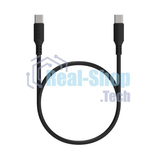 Кабель Maxvi MC-A20 black Type-C - Type-C, 2A ток макс. нагрузки 2А, макс. напряжение 5V, длина кабеля 1м, материал PVC, черный