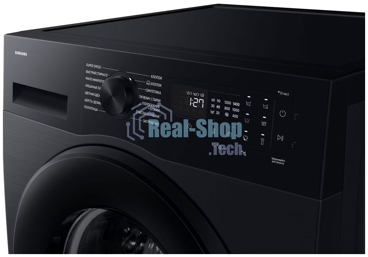 Стиральная машина Samsung WW90DG5U34ABLP черный, загрузка фронтальная 9 кг, 1400 об/мин., класс: A